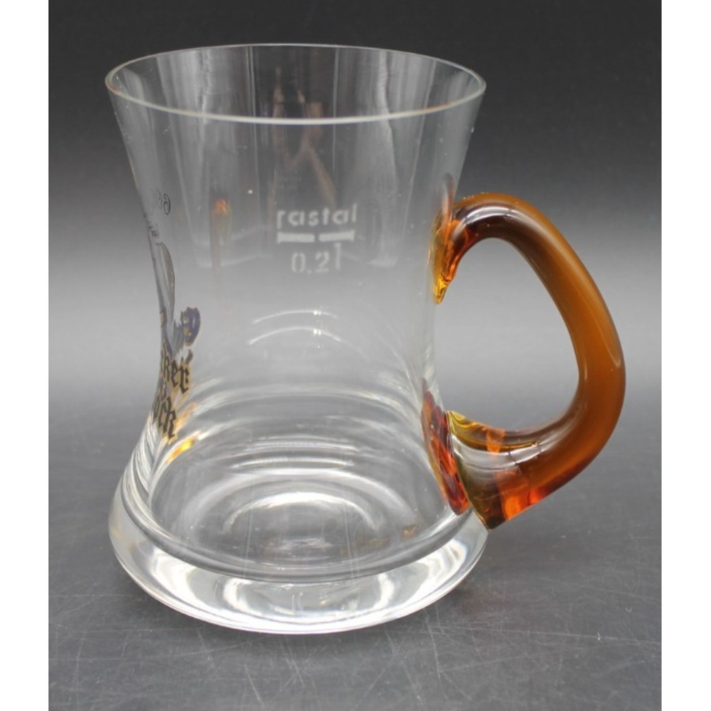 Einbecker Ur-Bock Beer Glass Mug 0.2L Amber Handle 600 Jahre Rastal Germany